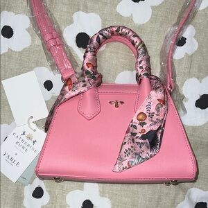 Fable England Mini Pink Handbag with Scarf
